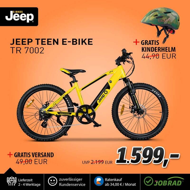 Jeep Teen E-Bike TR 7002 für nur 1599€ inkl. Versand + Gratis Helm statt 1868,94€