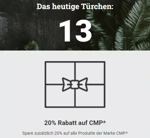20% Rabatt auf CMP beim Bergzeit Adventskalender