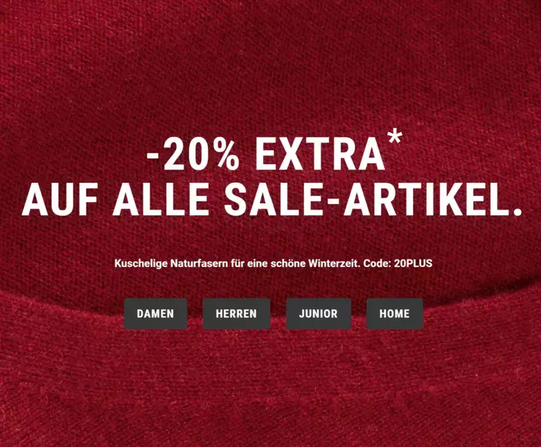 hessnatur Winter Sale Gutschein - 20% Rabatt EXTRA auf alle Sale Artikel