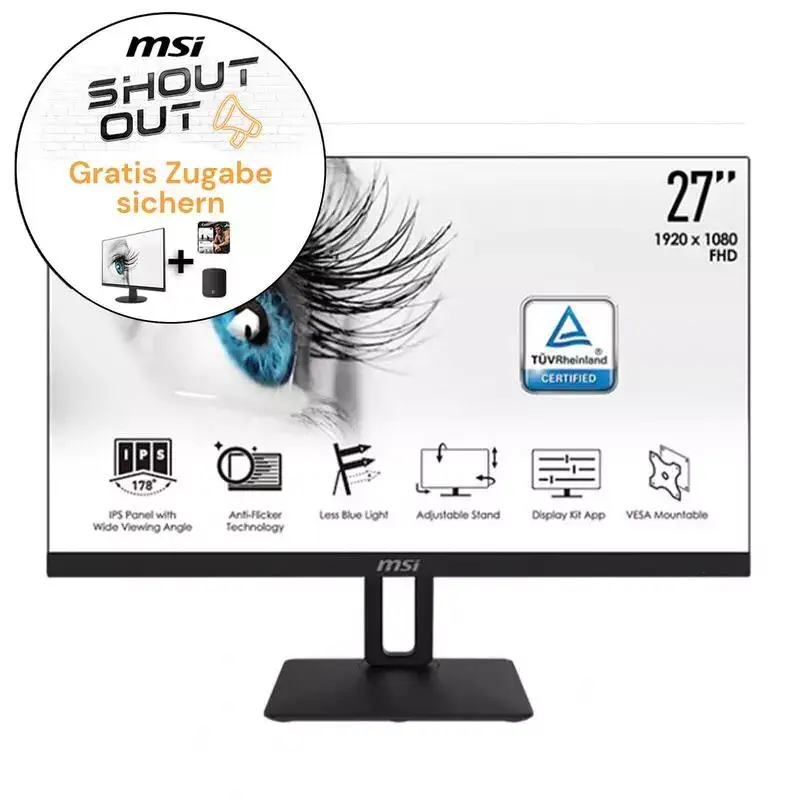 MSI PRO MP271PDE LED-Monitor 27" für nur 169€ inkl. Versand statt 198,55€ 