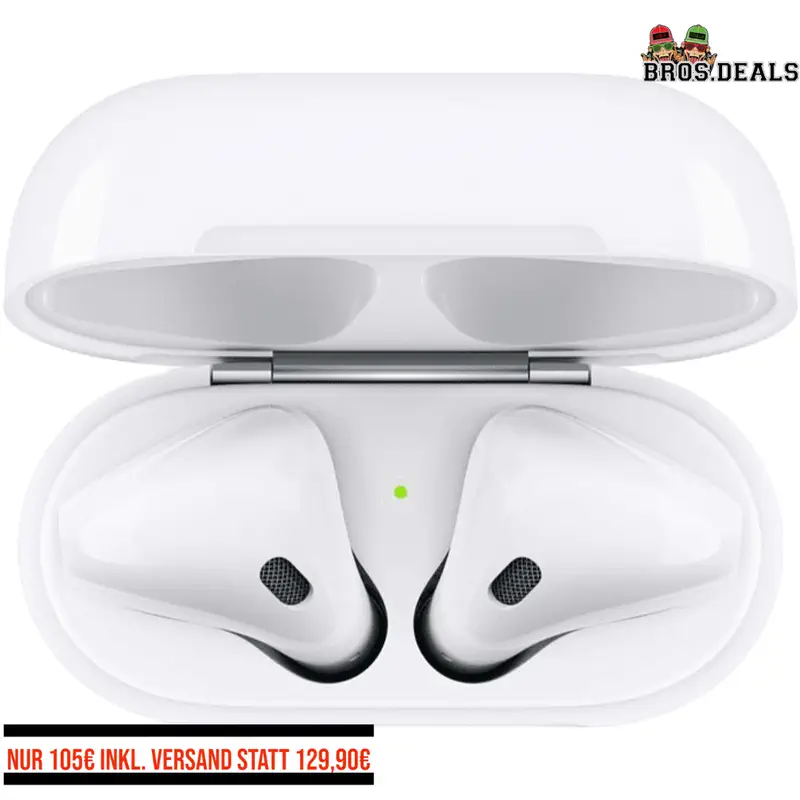 Apple AirPods mit Ladecase 2. Generation für nur 105€ inkl. Versand statt 129,90€