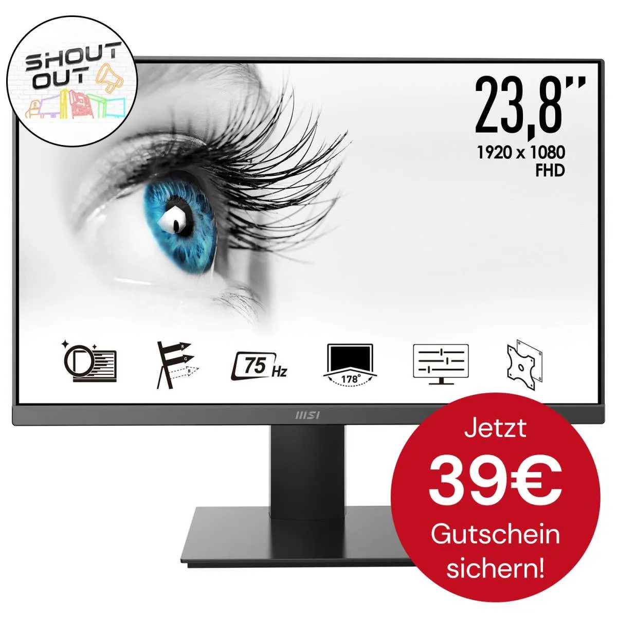 MSI PRO MP241XDE LED-Monitor für nur 90€ inkl. Versand statt 128,99€
