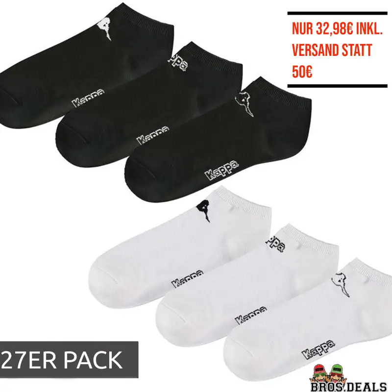 27er Pack Kappa Sneakersocken für nur 32,98€ inkl. Versand statt 50€