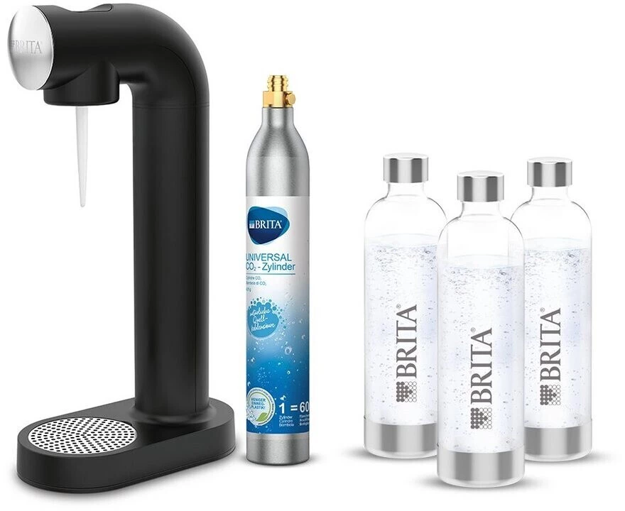 BRITA Wassersprudler sodaONE schwarz oder weiß inkl. CO2-Zylinder und 3 BPA-freien Pet-Flaschen zum Bestpreis