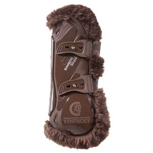 Kentucky Horsewear Gamaschen Bamboo Elastik Kunstfell Braun/Braun M | kavalio - für mich und mein Pferd