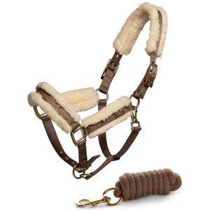 Equestrian Stockholm Halfter mit Strick Champagne mit Fell Champagne Pony | kavalio - für mich und mein Pferd
