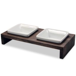 Wolters Doppelnapf Meshidai True Futterstation Walnuss M 2x 1