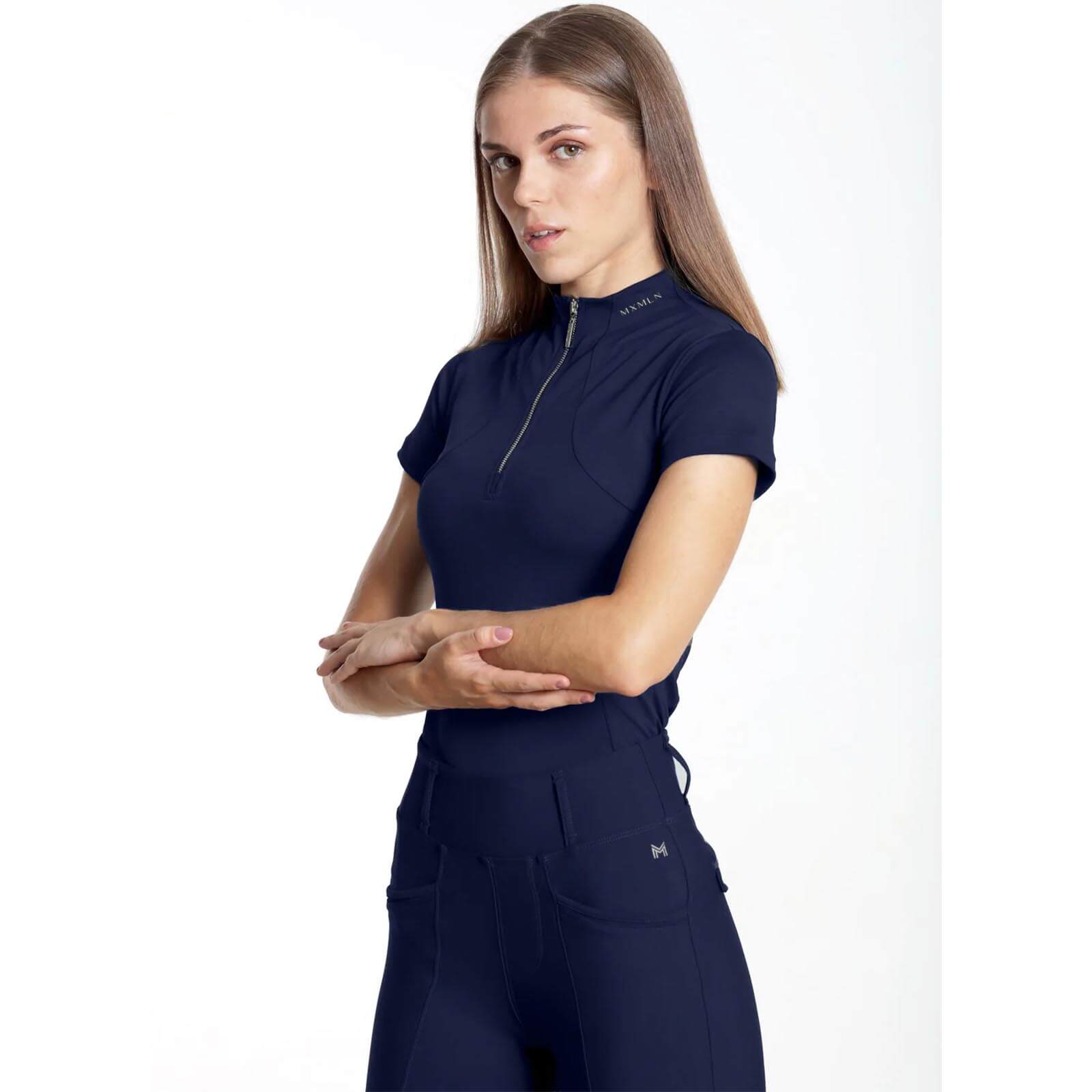 Maximilian Equestrian Base Layer Damen Short Sleeve Funktionsshirt Navy XS | kavalio - für mich und mein Pferd