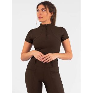Maximilian Equestrian Base Layer Damen Short Sleeve Funktionsshirt Chocolate M | kavalio - für mich und mein Pferd