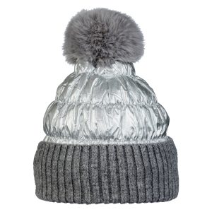 Cheval de Luxe Wattierte Mütze im Materialmix