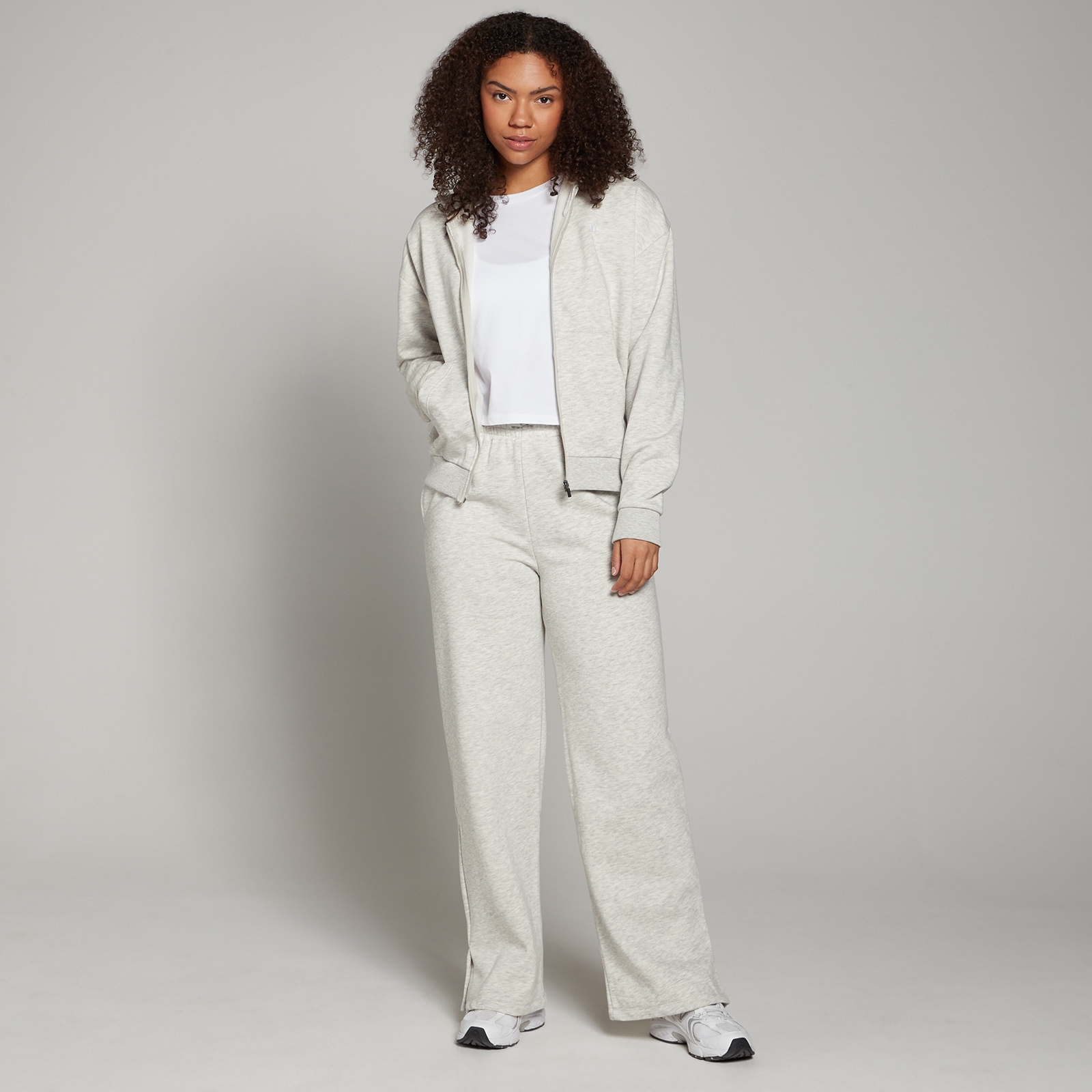 MP Damen Basics Kapuzenpulli mit durchgehendem Reißverschluss – Hellgrau - S – Bild 3