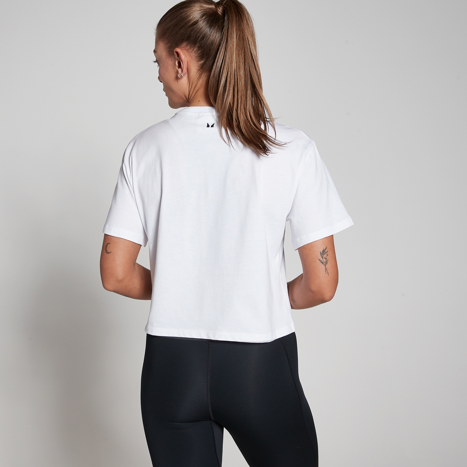 MP Damen Basics Locker sitzendes Kurzarm-Crop-T-Shirt – Weiß - L – Bild 2