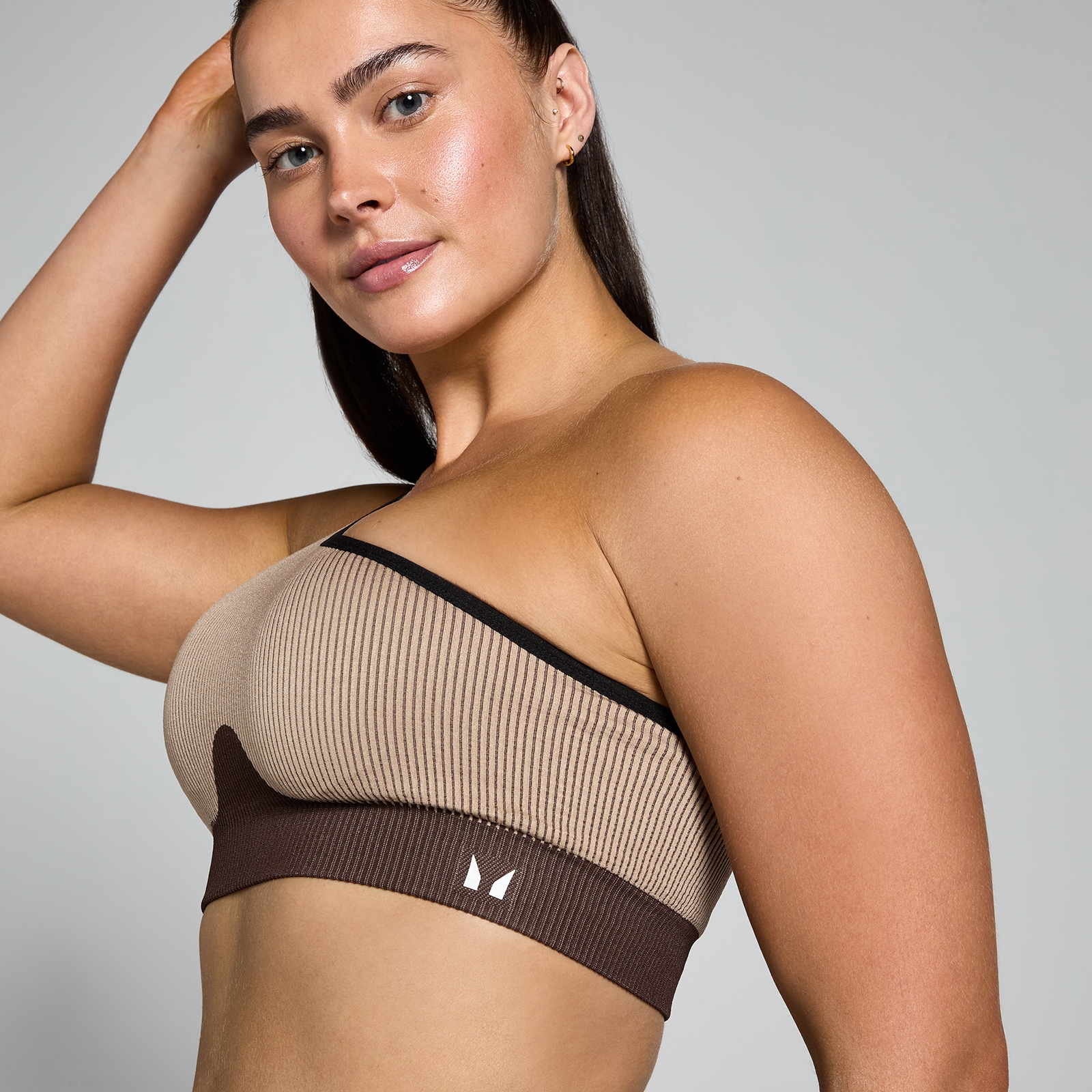 MP Damen Contrast Rib Nahtloser Sport-BH – Kaschmir/Espresso - XL – Bild 4