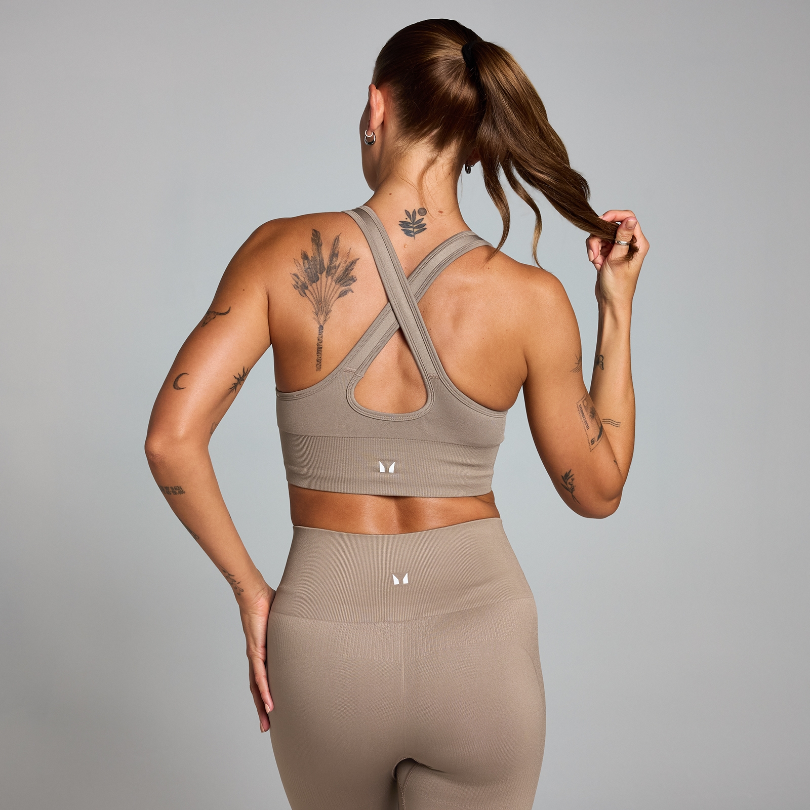 MP Damen Shape Nahtloser Sport-BH – Helles Graubraun - S – Bild 2