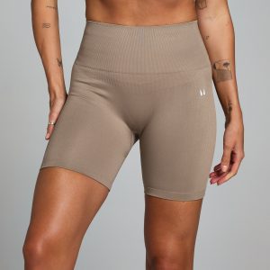 MP Damen Shape Nahtlose Radlerhose – Helles Graubraun - XS