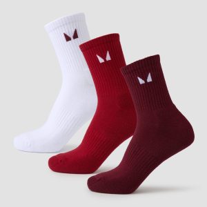 MP Crew-Socken Unisex (3er-Packung) — Beere-Multipack - UK 2-5