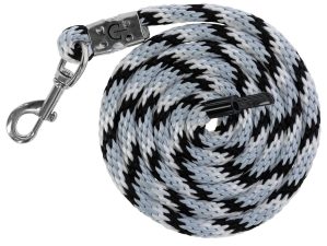 Covalliero Führstrick Mustang Karabinerhaken Silber/Schwarz/Weiß | kavalio - für mich und mein Pferd