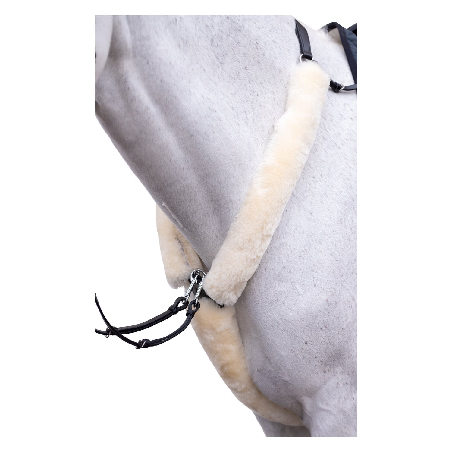 Horse-friends Lammfell-Vorderzeug und Hilfszügelschoner – Bild 2