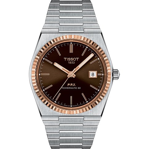 Tissot Herrenuhr PRX Powermatic 80 Stahl & 18K Goldlünette T9314074129100 – Bild 2