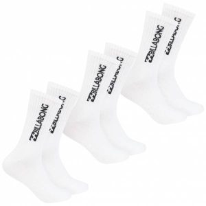 Billabong Unisex Crew Tennis Socken 3 Paar weiß BG-01 CREW