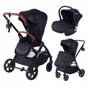 Barmøya 3-in-1 Kombi-Kinderwagen Komplettset schwarz