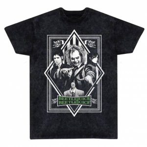 Beetlejuice BW Poster Snow Wash Herren T-Shirt BTL08854TSB