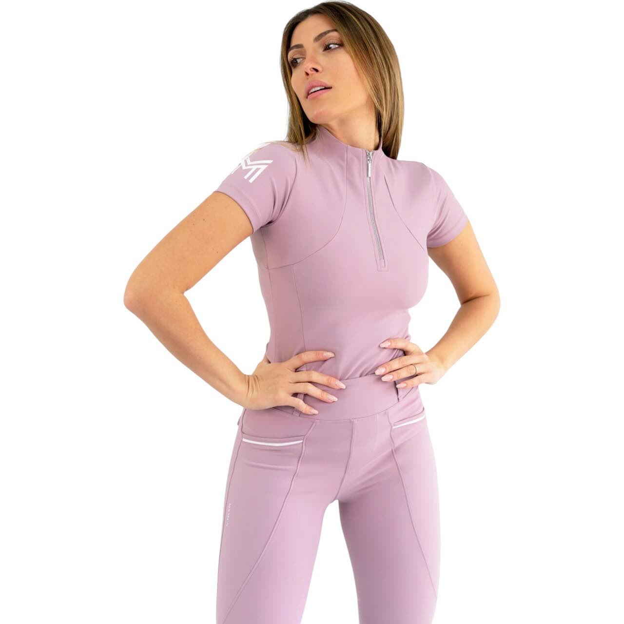 Maximilian Equestrian Base Layer Damen Short Sleeve Funktionsshirt Mauve M | kavalio - für mich und mein Pferd – Bild 2