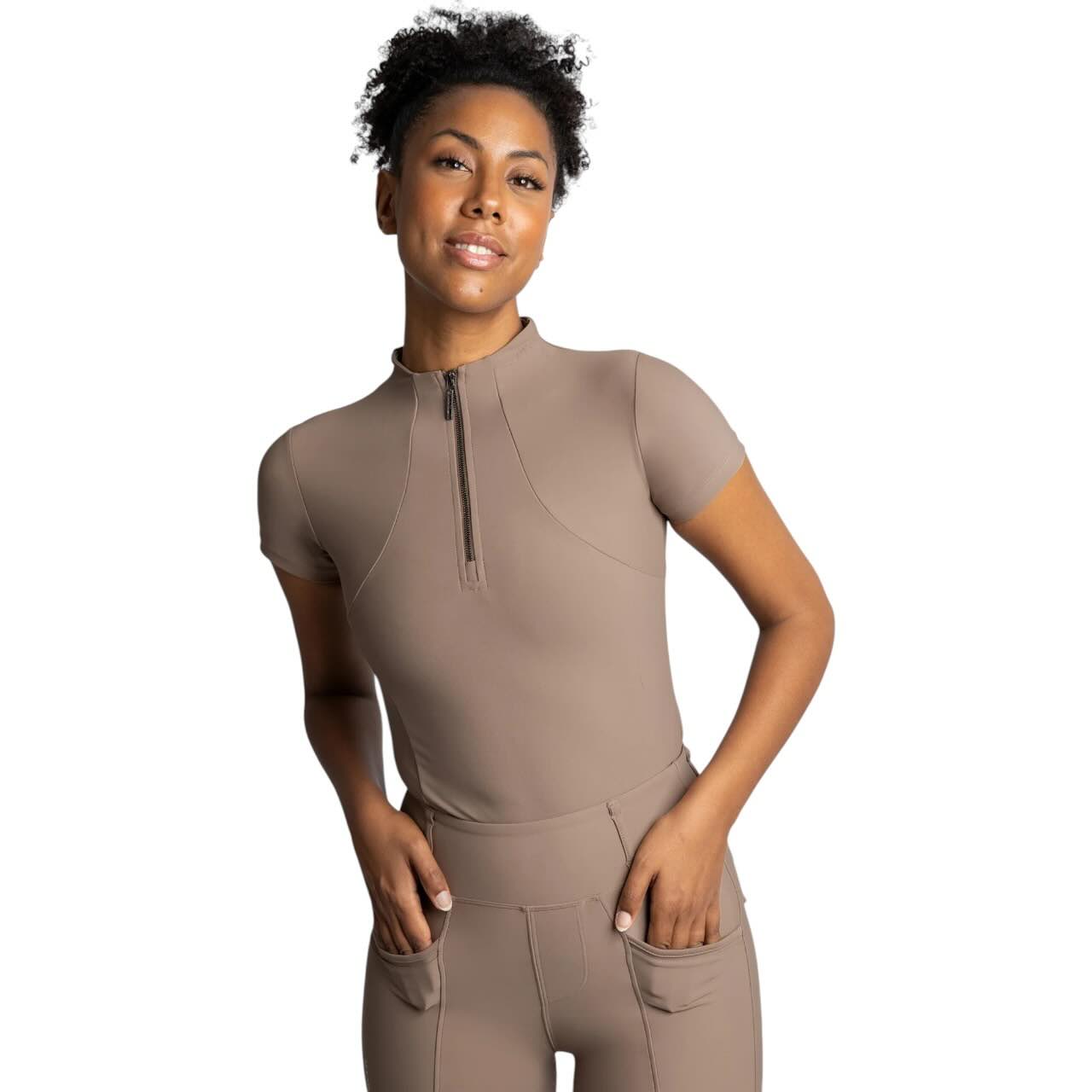 Maximilian Equestrian Base Layer Damen Short Sleeve Funktionsshirt Nougat L | kavalio - für mich und mein Pferd – Bild 2