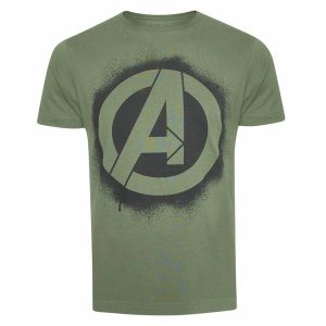 AVENGERS Marvel Stencil Logo Herren T-Shirt FAMTS954MIL