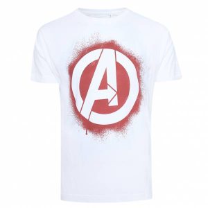 AVENGERS Marvel Stencil Logo Herren T-Shirt FAMTS954WHT