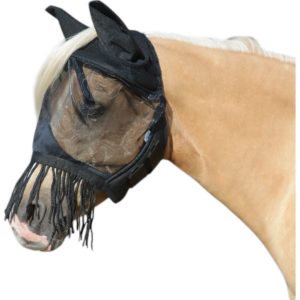BUSSE Fliegenmaske Fly Cover Fransen Gap II Fliegenhaube Schwarz XWB | kavalio - für mich und mein Pferd