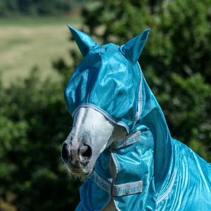 Bucas Fliegenmaske Freedom Fly Mask Fliegenhaube Insektenschutz Aqua 145/L | kavalio - für mich und mein Pferd