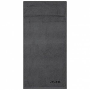 JELEX "100FIT" Fitness Handtuch mit Zip-Tasche dunkelgrau