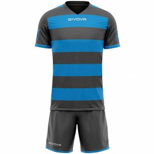 Givova Rugby Set Trikot mit Shorts grau/türkis