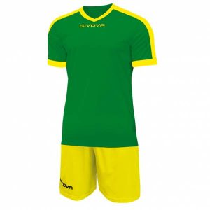 Givova Kit Revolution Fußball Trikot mit Shorts grün gelb