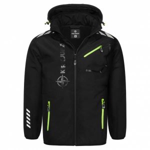 KIRKJUBØUR® "Alvik" Herren SOFTSHELLjacke 10.000 mm Wassersäule schwarz/grün