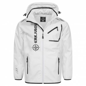 KIRKJUBØUR® "Alvik" Herren SOFTSHELLjacke 10.000 mm Wassersäule weiß/schwarz