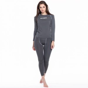 KIRKJUBØUR® "Hafjall" Damen Thermounterwäsche Set 2-tlg. grau