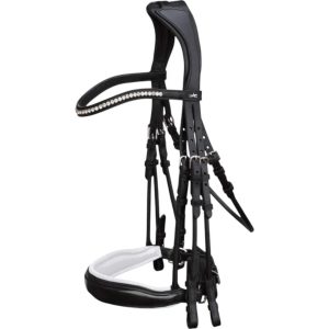 Schockemöhle Sports Kandare Venice Schwarz / Lack / Weiß / Silber WB XL | kavalio - für mich und mein Pferd