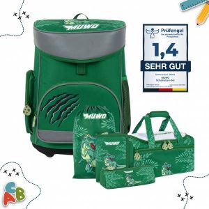 MUWO "Lil Rex" Kinder Schulranzen Set 5-tlg.