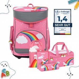 MUWO "Lil Unicorn" Kinder Schulranzen Set 5-tlg.
