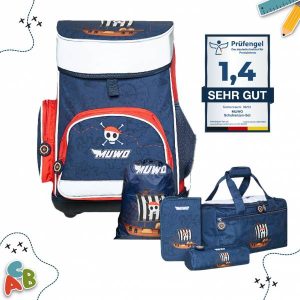 MUWO "Lil Pirate" Kinder Schulranzen Set 5tlg.