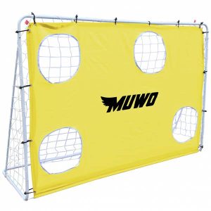 MUWO Fußballtor mit Torwand 217 x 153 cm gelb
