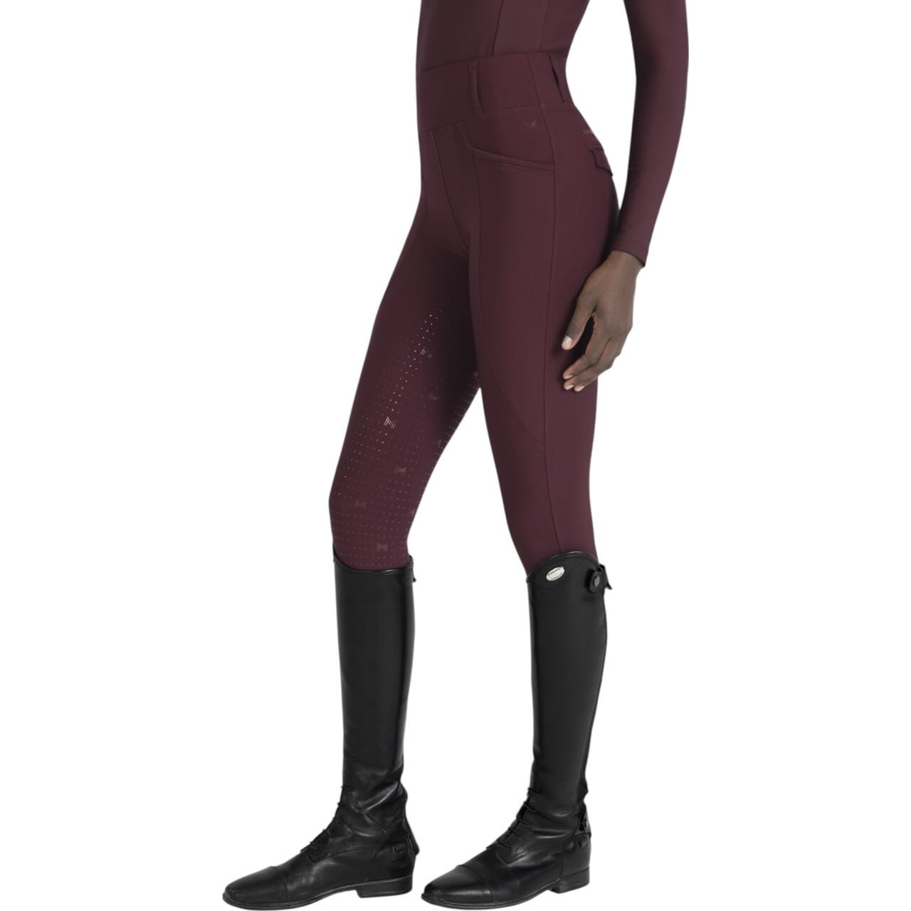 Maximilian Equestrian Reitleggings Damen Full-Grip Pro Riding Leggings Burgundy XXS | kavalio - für mich und mein Pferd – Bild 2