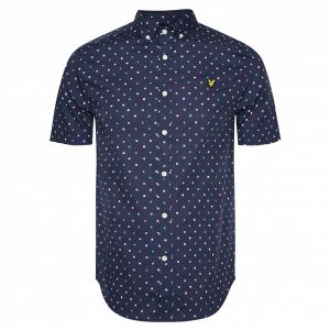 Lyle & Scott Flag Print Herren Kurzarm Hemd SW1302V-W154
