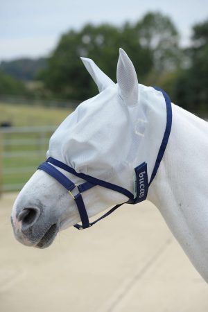 Bucas Fliegenmaske Freedom Fly Mask Fliegenhaube Insektenschutz Silver 125/S | kavalio - für mich und mein Pferd