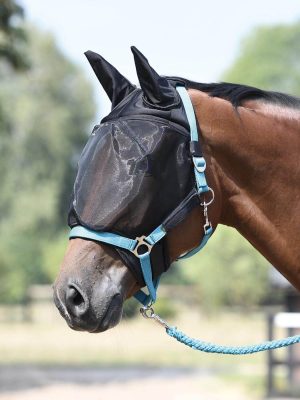 BUSSE Fliegenmaske Combi Plus Insektenschutz Halfterbefestigung Schwarz WB | kavalio - für mich und mein Pferd