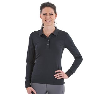 BUSSE Polo-Shirt Damen Deloran Tech H/W 2022 Schwarz L | kavalio - für mich und mein Pferd