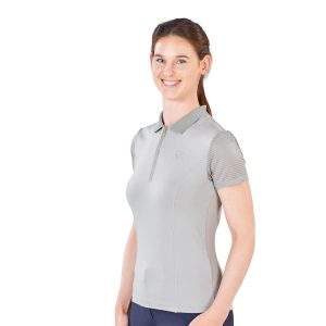 BUSSE Poloshirt Damen Darlene FS 2022 leichtes Reitshirt Grau L | kavalio - für mich und mein Pferd
