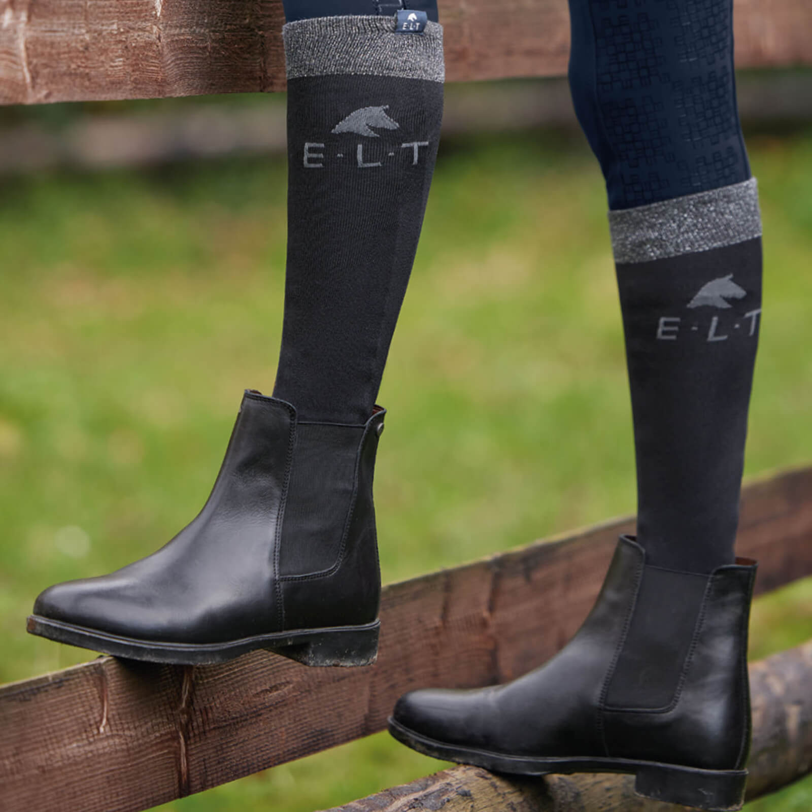 E.L.T Reitsocken Glorious Schwarz/Nachtblau/Khaki S | kavalio - für mich und mein Pferd – Bild 2